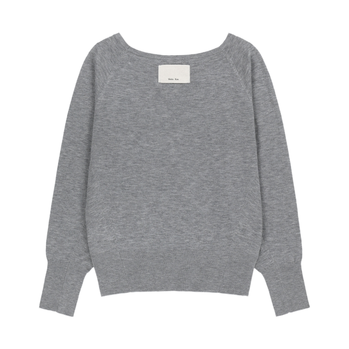 (W) 마뗑킴 베트윙 핏 보트넥 니트 풀오버 그레이((W) Matin Kim Betwing Fit Boat Neck Knit Pullover In Grey) - 2