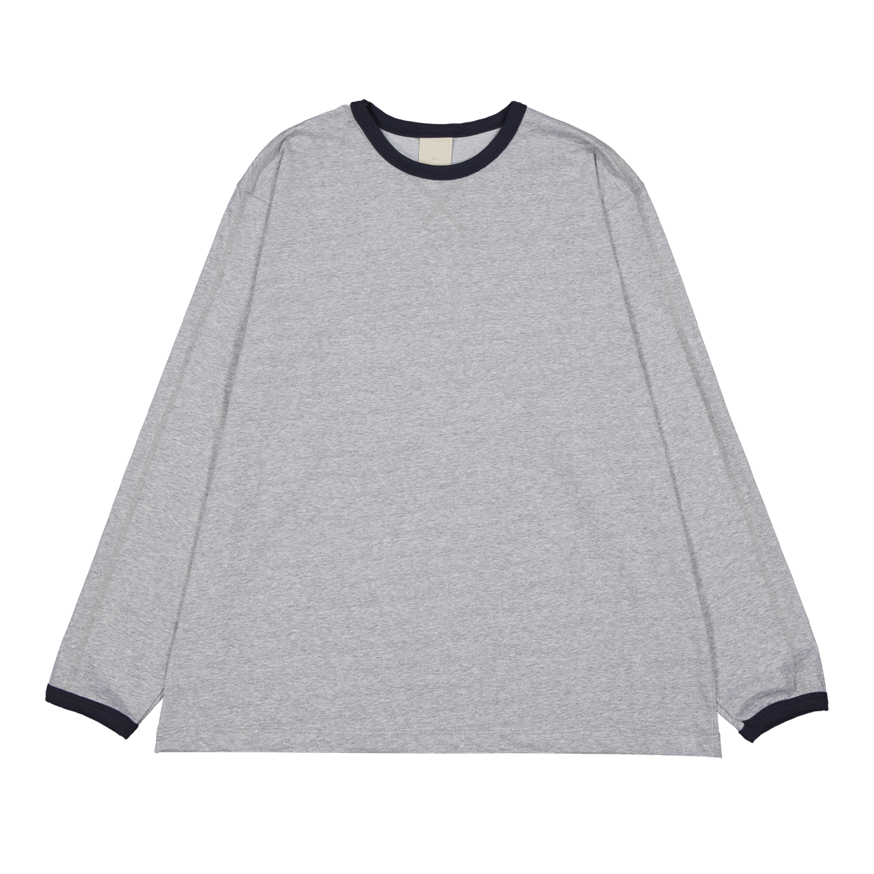 언더마이카 무.214 클래식 로고 커버스티치 링거 롱 슬리브 멜란지 그레이(Undermycar Mu.214 Classic Logo Coverstitch Ringer Long Sleeve Melange Gray)