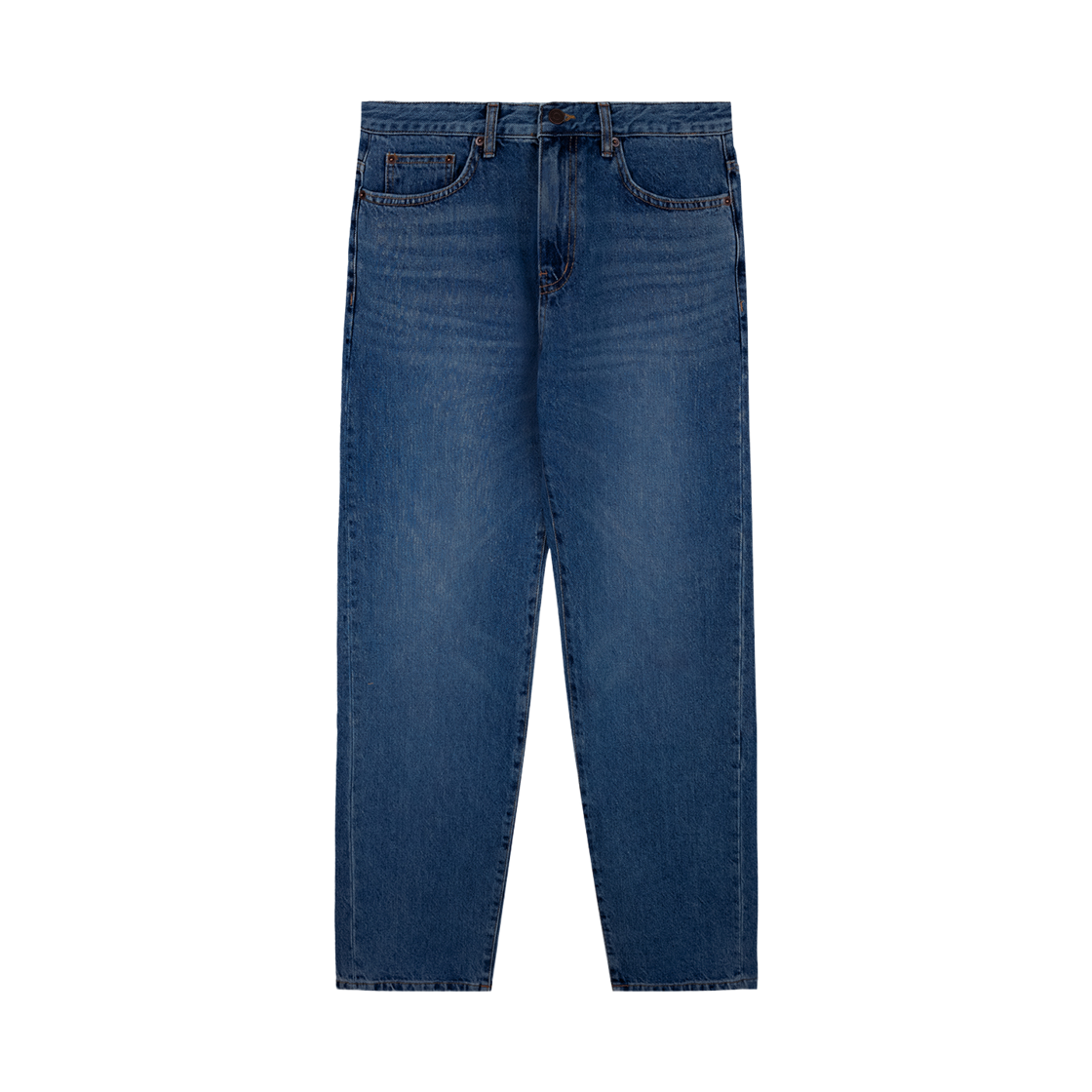 스트레인저 레귤러 핏 스트레이트 데님 팬츠 미디엄 블루(STRANGER Regular Fit Straight Denim Pants Medium Blue)