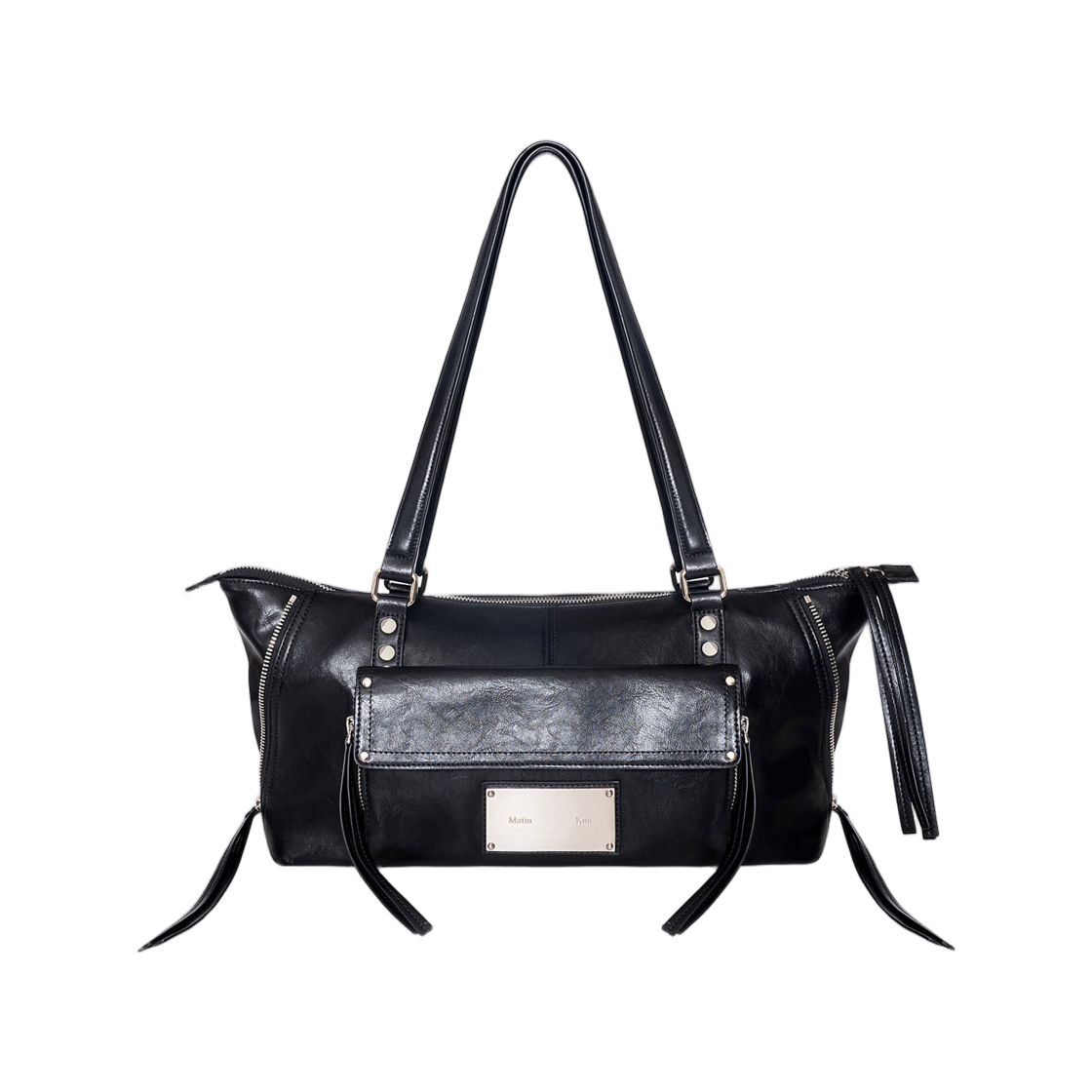 MK269OBG072MBB Matin Kim Flap Pocket Shoulder Bag In Black