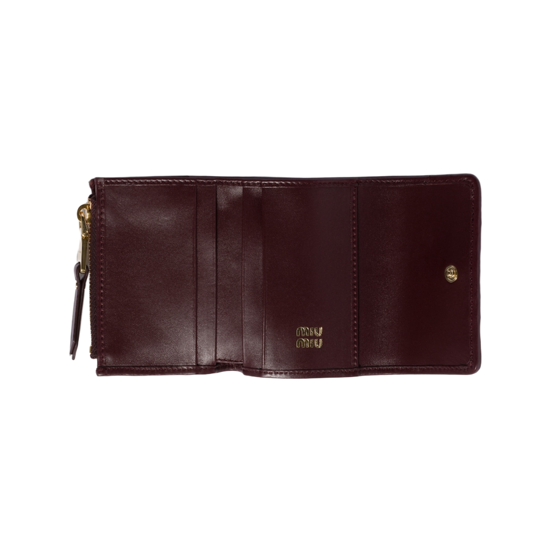 미우 미우 마테라쎄 나파 레더 스몰 월렛 버건디(Miu Miu Matelasse Nappa Leather Small Wallet Burgundy) - 2