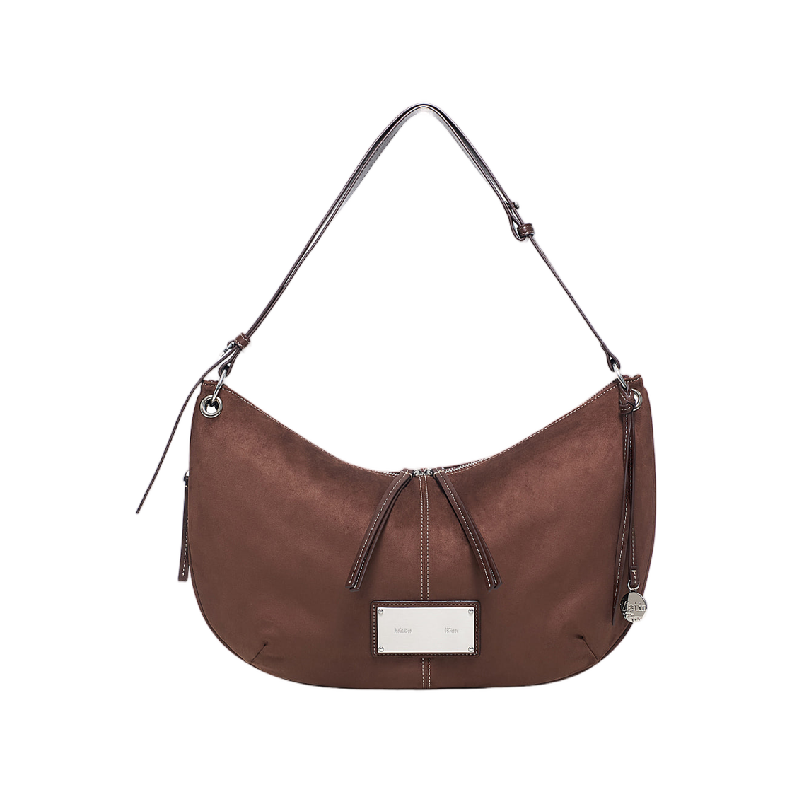 MK2677BG037MBR Matin Kim Suede Round Hobo Bag In Brown