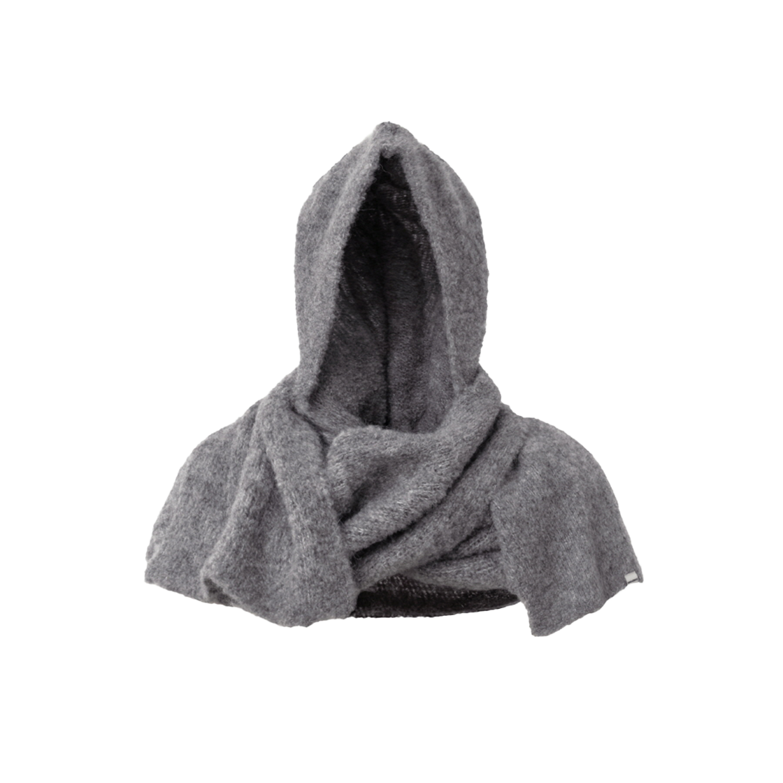 인사일런스우먼 알파카 후드 머플러 멜란지 브라운(INSILENCE WOMEN Alpaca Hooded Muffler MELANGE BROWN) - 2