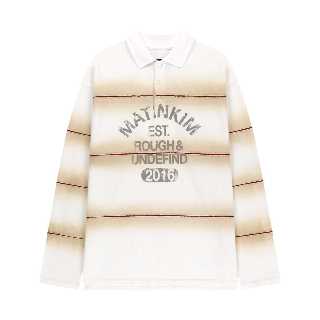 MK2677TS520HCR Matin Kim Reveal Stripe Logo Collar Top In Cream