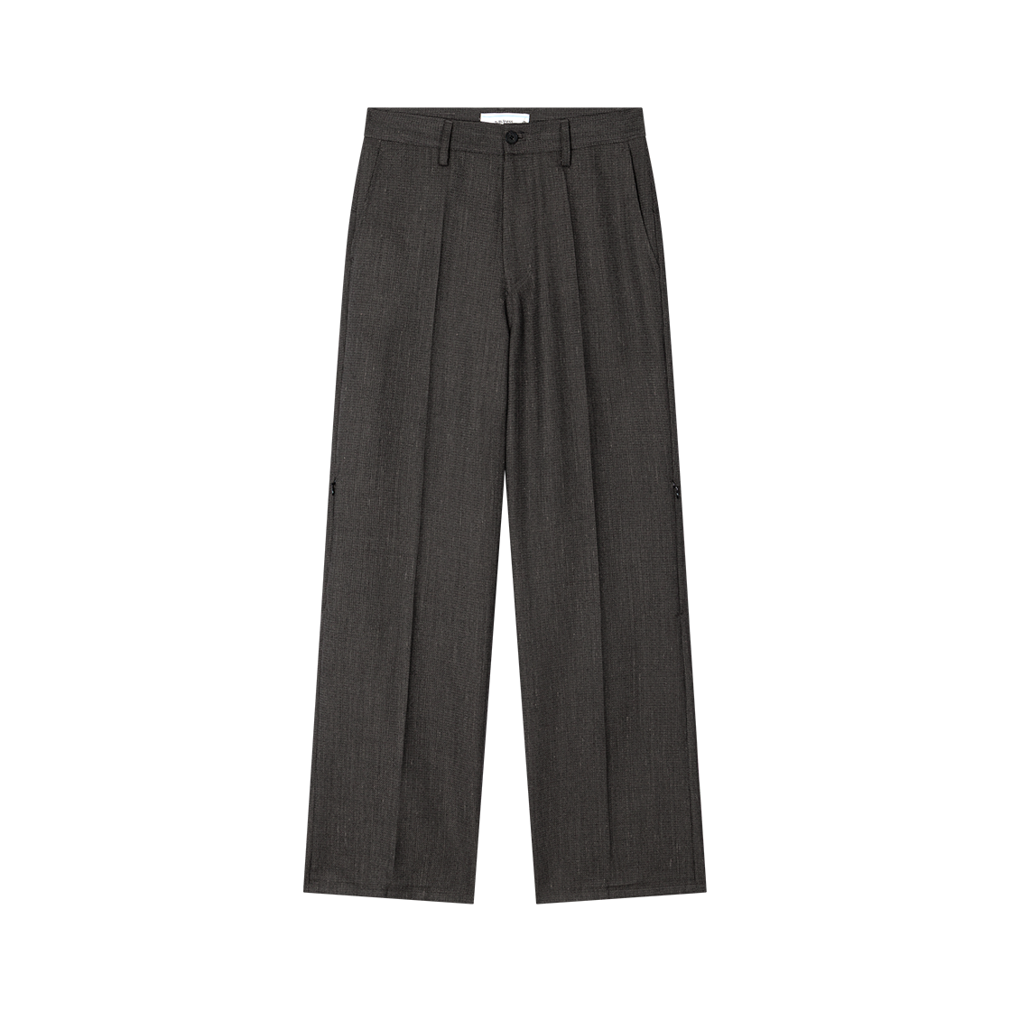 WVNS26345 Waviness Reveal Zip Straight Trousers Khaki Grey