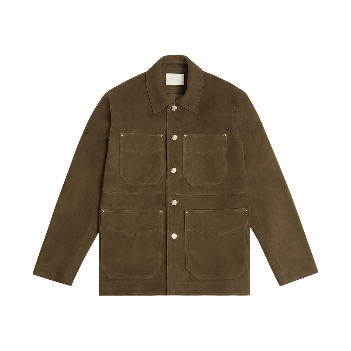 0026FROM011 STRANGER Relaxed Fit Goat Suede Chore Jacket Khaki