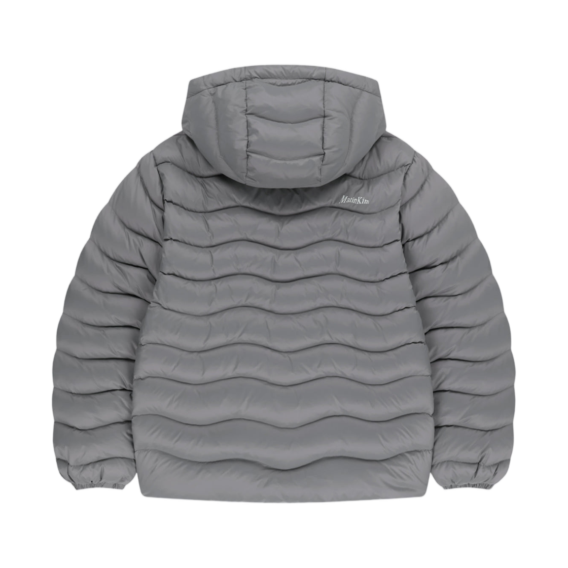 마뗑킴 플로잉 퀼티드 후디 다운 점퍼 라이트 그레이(Matin Kim Flowing Quilted Hoody Down Jumper In Light Grey) - 2