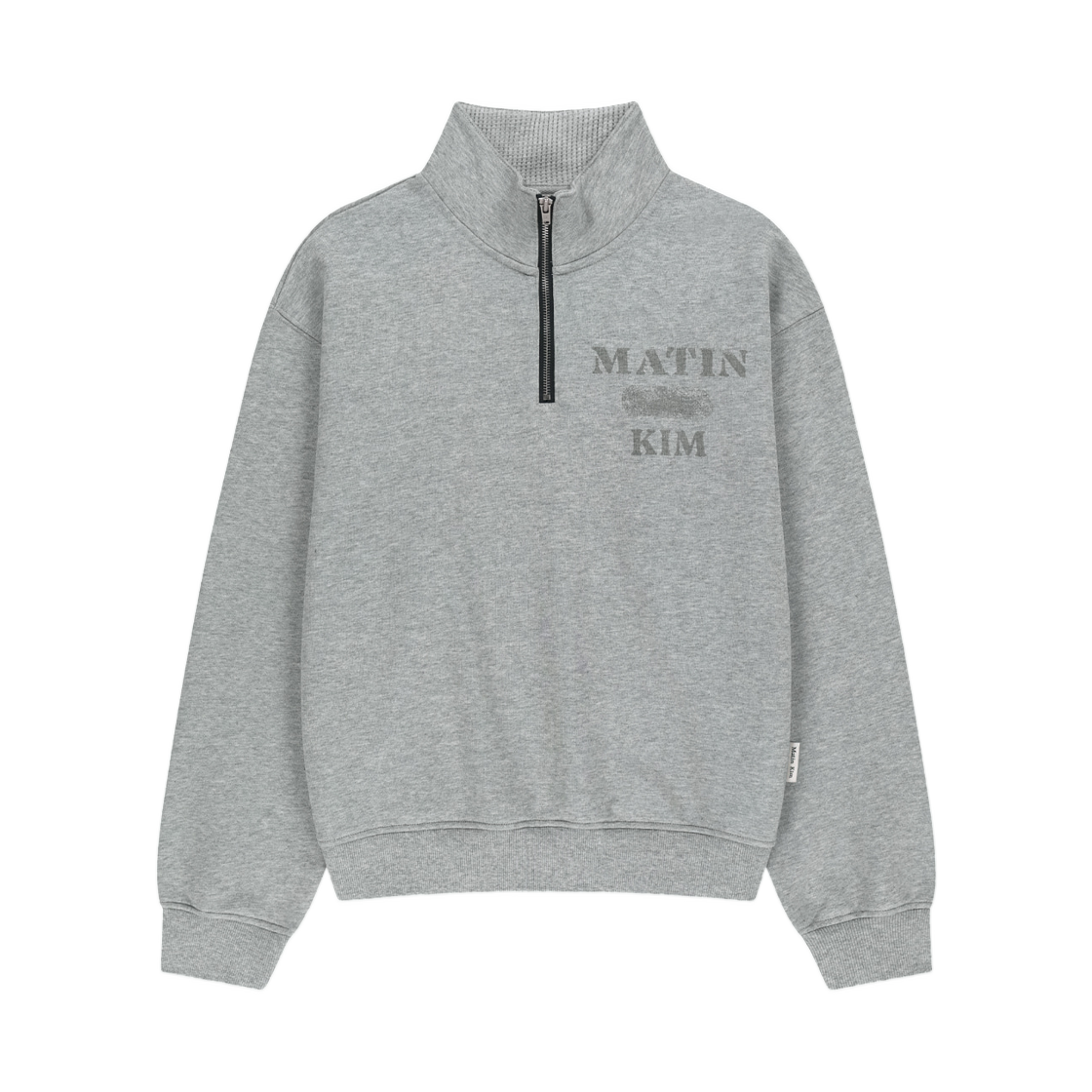 MK2677MT302UGY Matin Kim Logo Quarter Zip Up In Grey