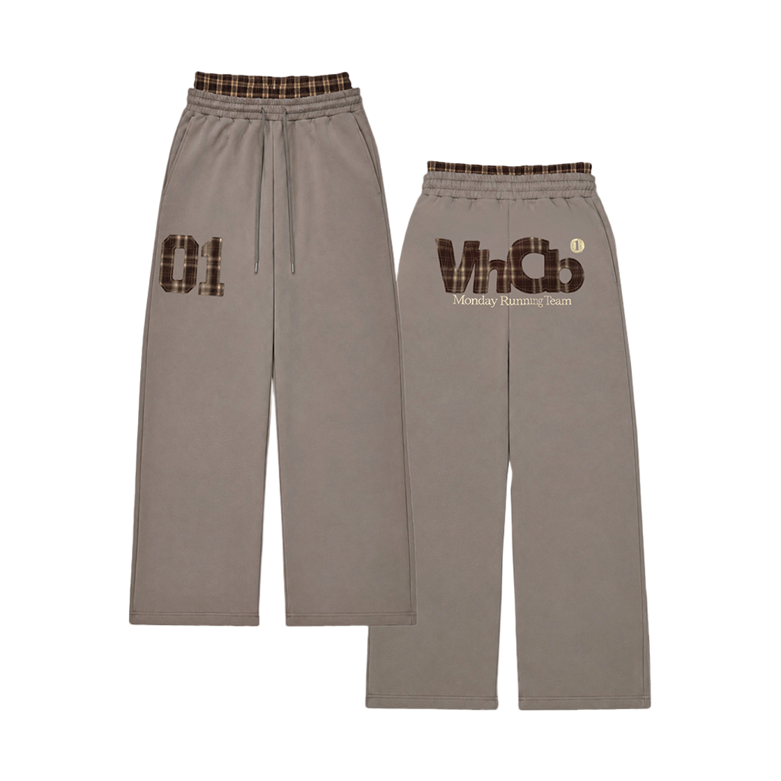 벤힛 MRT 체크 레이어드 스웻팬츠(VENHIT MRT Check Layered Sweatpants Brown) - 2