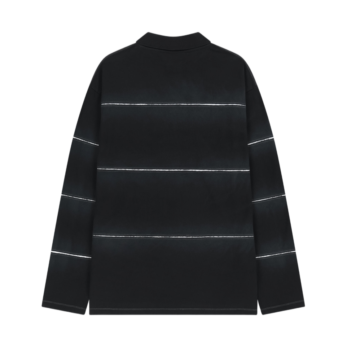 마뗑킴 리빌 스트라이프 로고 칼라 탑 블랙(Matin Kim Reveal Stripe Logo Collar Top In Black) - 2
