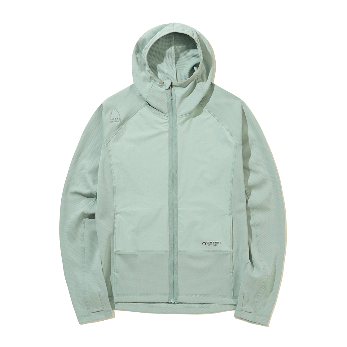 N6322HHD91MNT SIERRA DESIGNS W MATHERS Delta Peak Core Shield Hood Zip-Up Jacket Mint Green