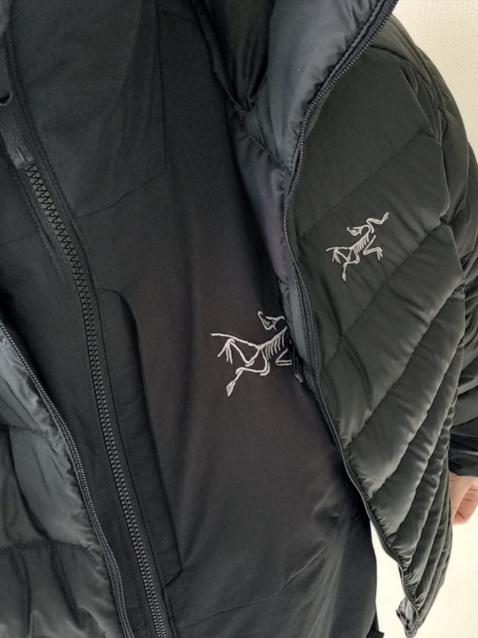 Arc'teryx Bird Word Cap 24K Black, Arc'teryx Kragg Cotton LS T-Shirt 24K Black 착용 스타일 - 3