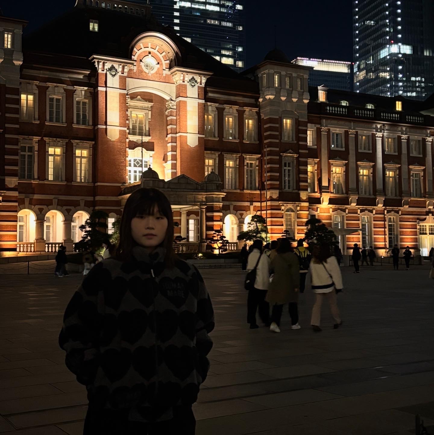 Human Made Heart Fleece Jacket Navy 착용 스타일 - 1
