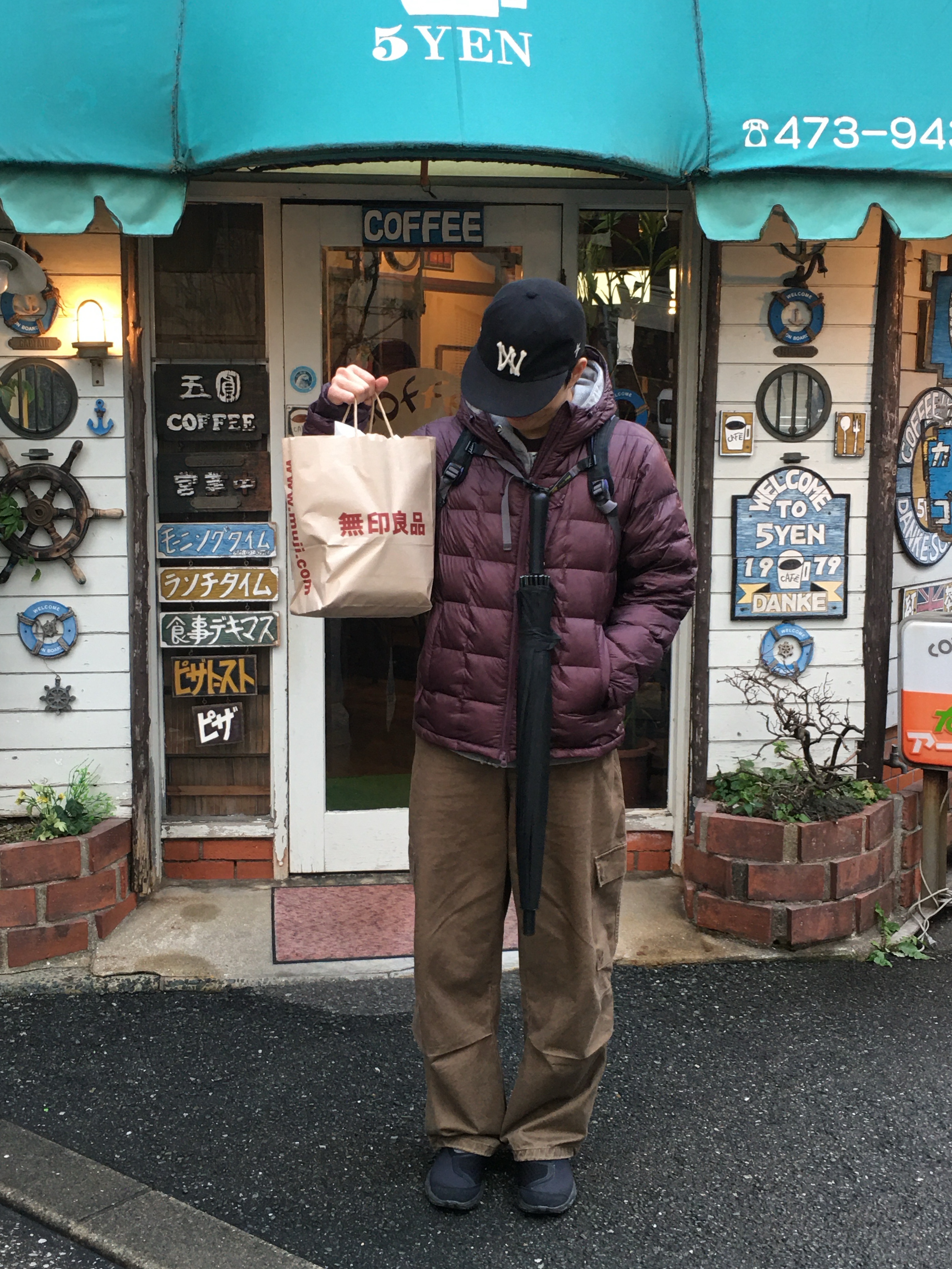Aoiro 6-Panel Bone A/N Cap Black, Salomon RX Snug Black Magnet 착용 스타일