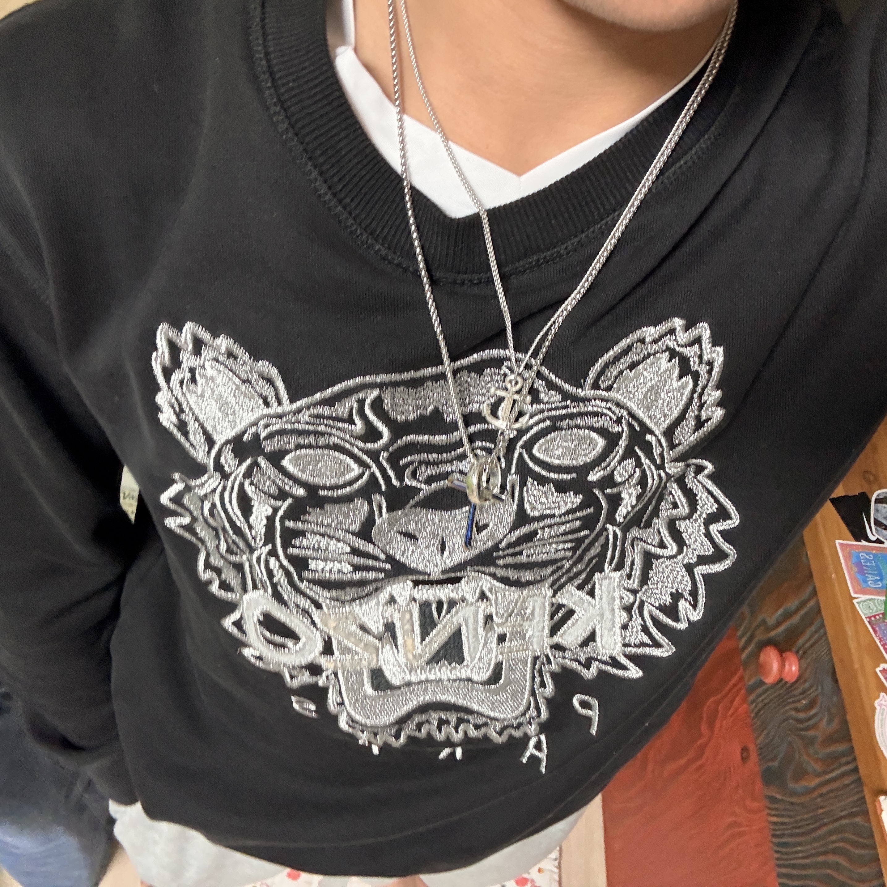 Quarqor #5508 Necklace, Gucci Blind For Love Ring Silver 착용 스타일 - 1