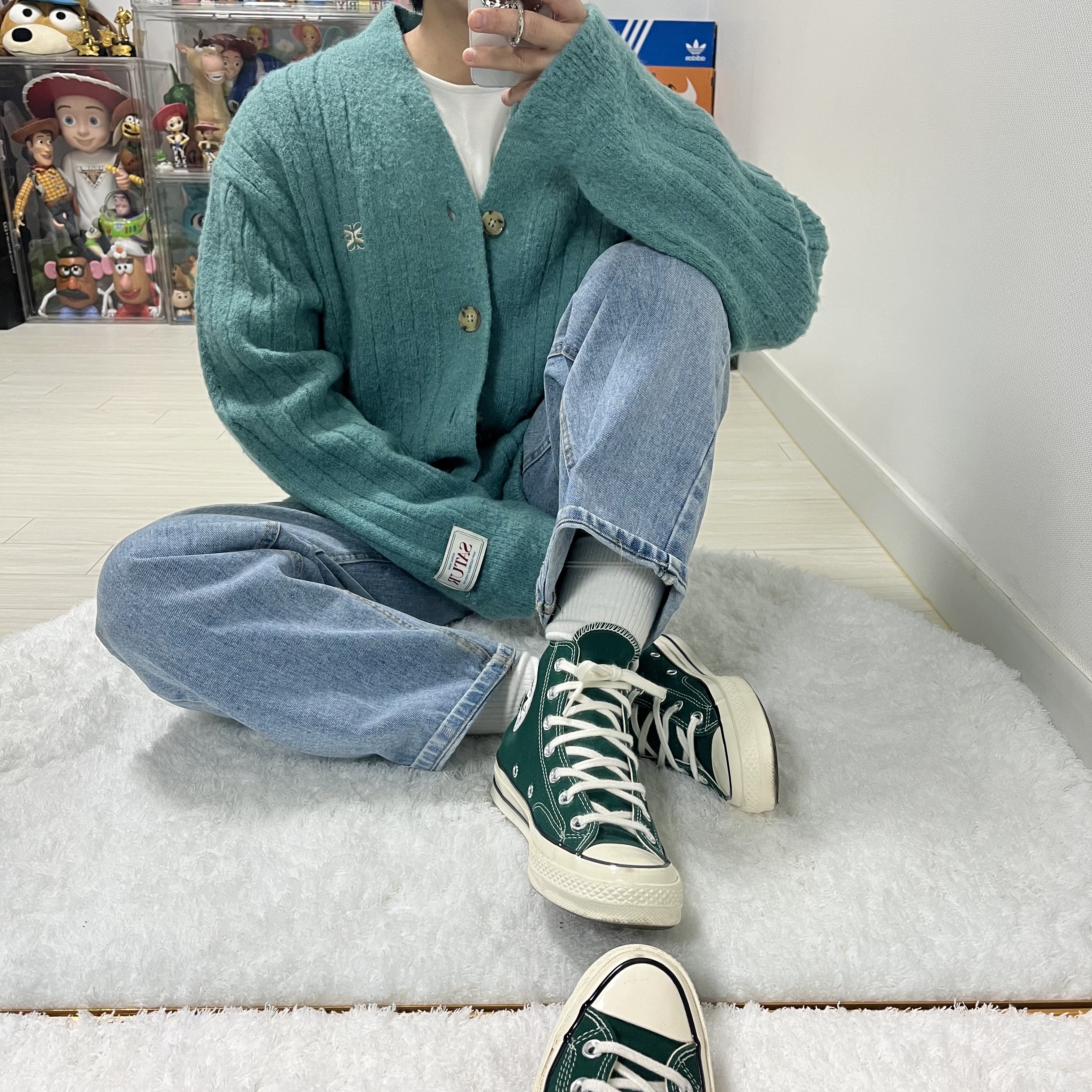 Converse Chuck 70 High Midnight Clover, Nike x Peaceminusone Air Force 1 Low Para-Noise 2.0 착용 스타일 - 5