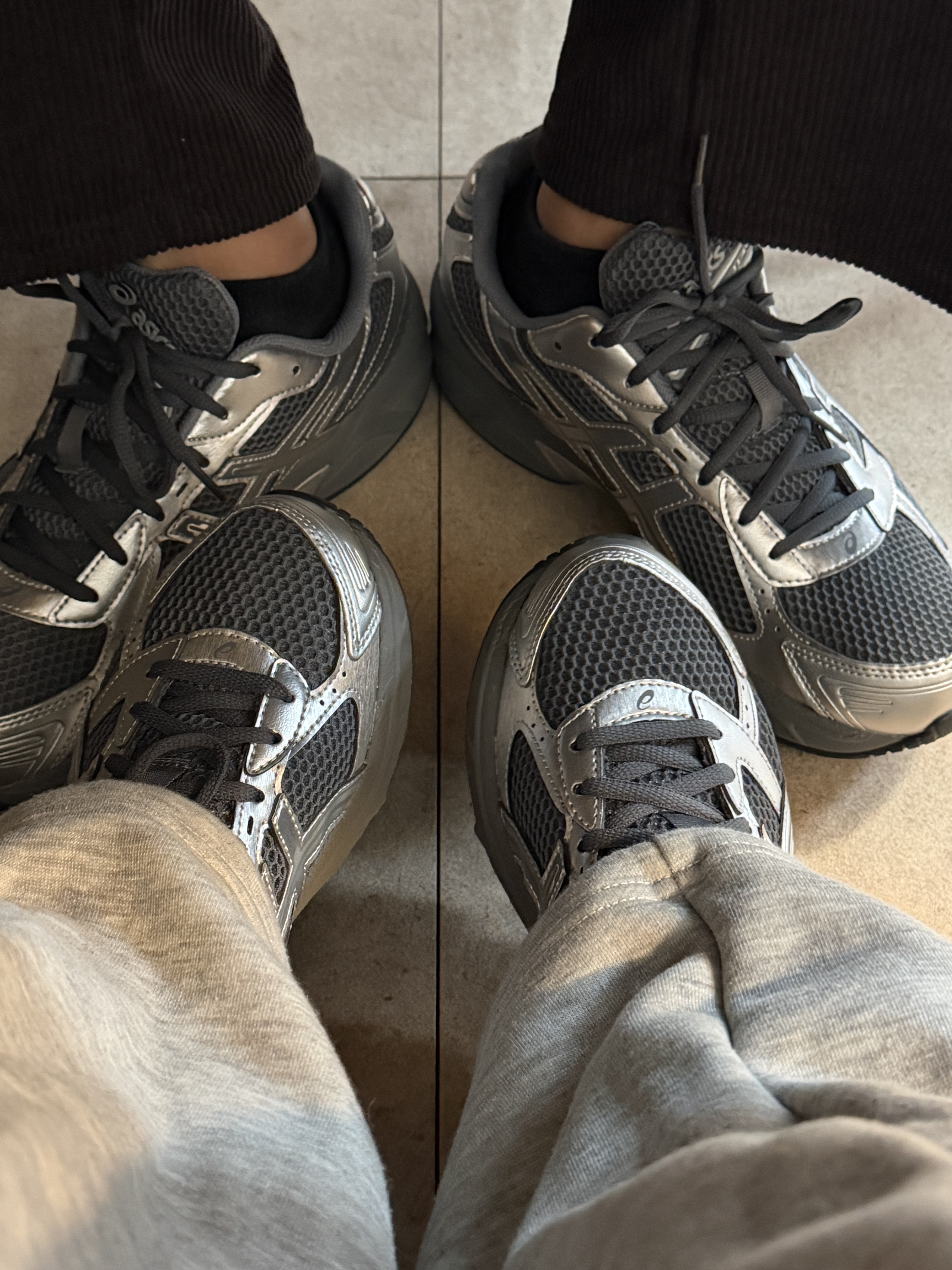 Asics Gel-1130 Steel Grey Pure Silver 착용 스타일 - 2