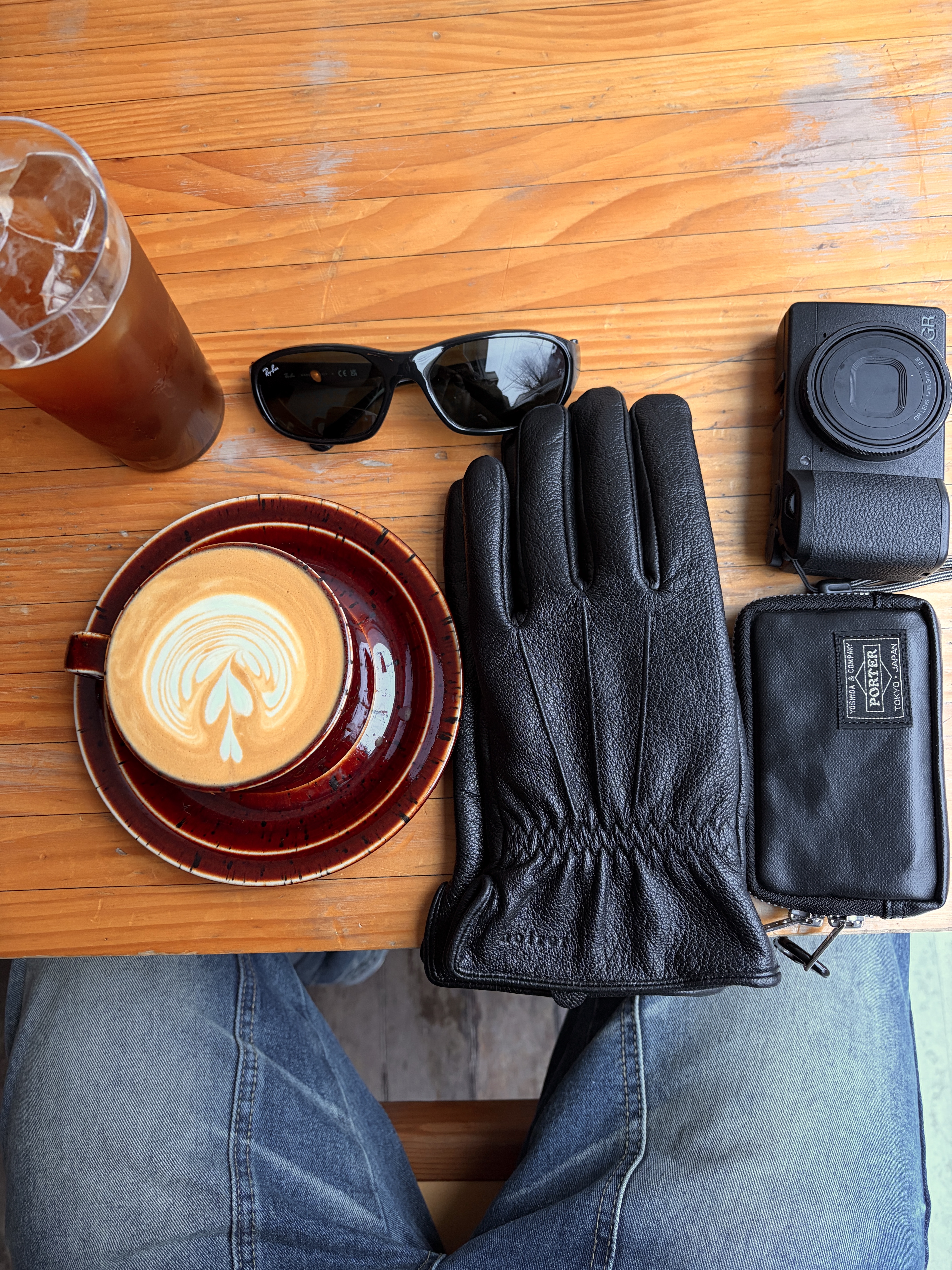 Ray-Ban DADDY-O II Polished Black Frame Green Classic G-15 Lenses, Porter Freestyle Multi Coin Case Black 착용 스타일