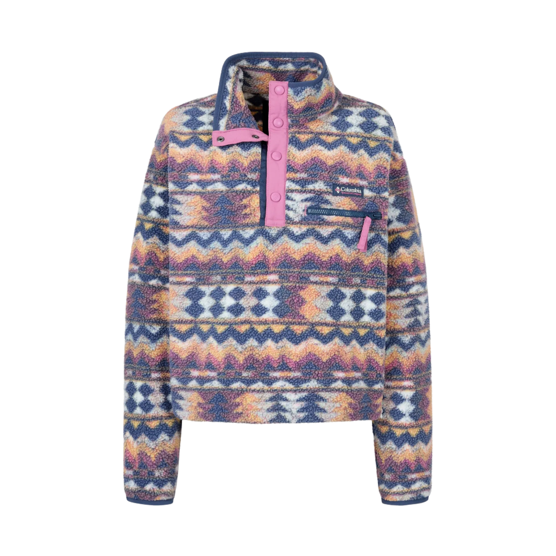 (W) 컬럼비아 헬베시아 II 프린티드 하프 스냅 플리스 풀오버 씨 솔트 볼더((W) Columbia Helvetia II Printed Half Snap Fleece Pullover Sea Salt Boulder)