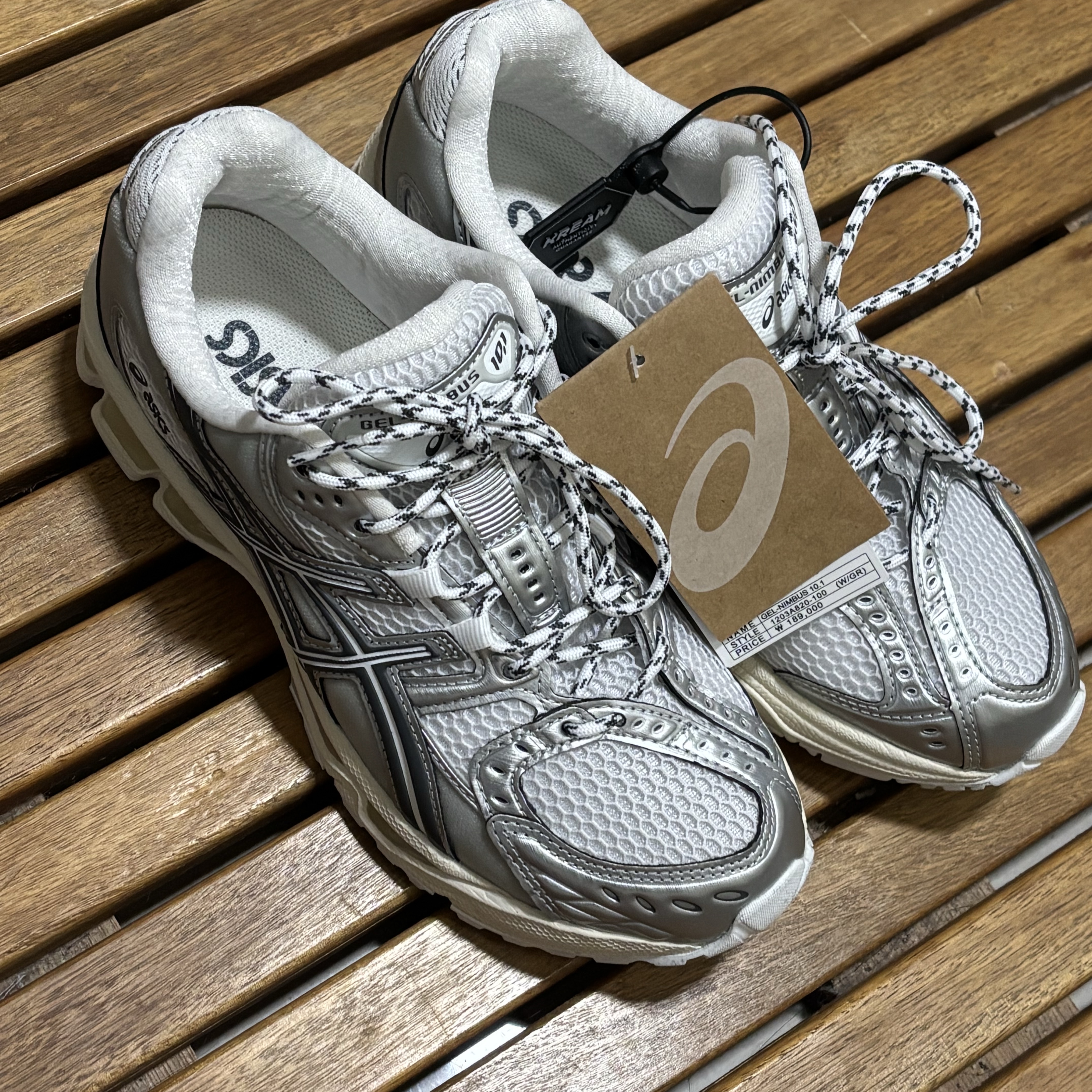 Asics Gel-Nimbus 10.1 White Glacier Grey - Korea Exclusive 착용 스타일 - 1