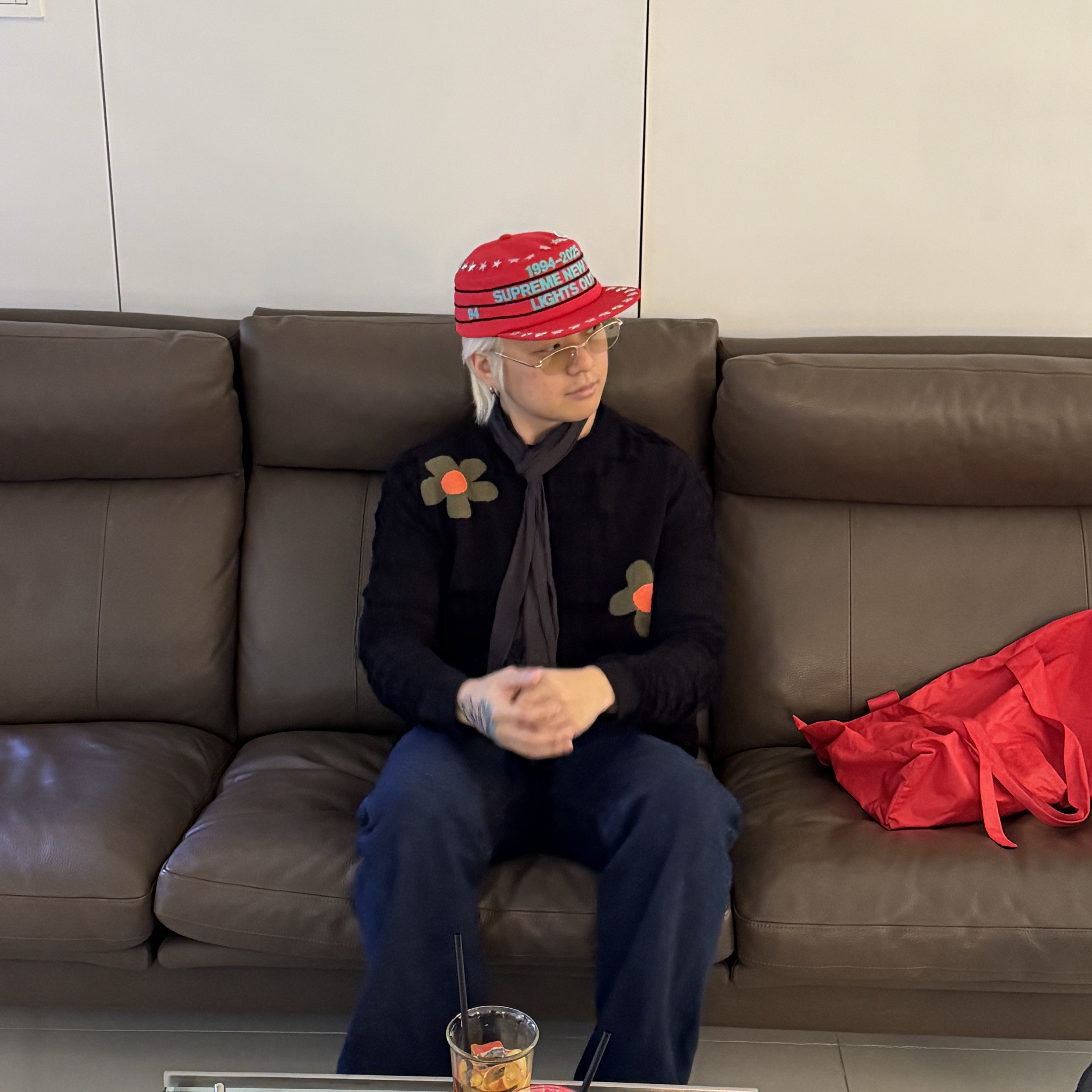 Supreme Stars Studded Pillbox Hat Red - 25FW 착용 스타일 - 1