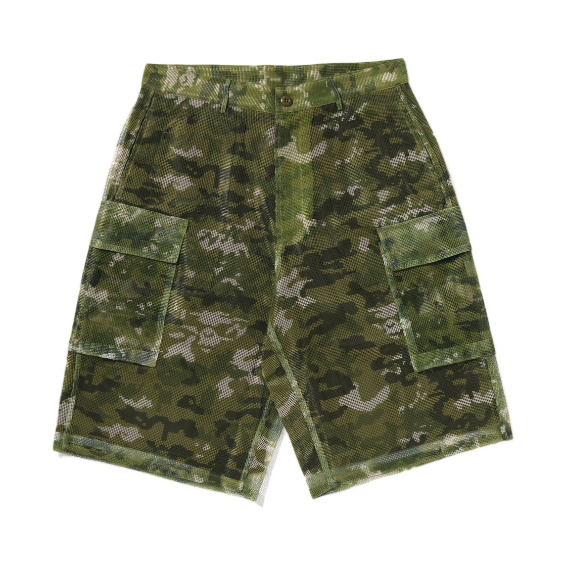 - BAPE Multi Pixel Camo Cargo Relaxed Fit Shorts Green