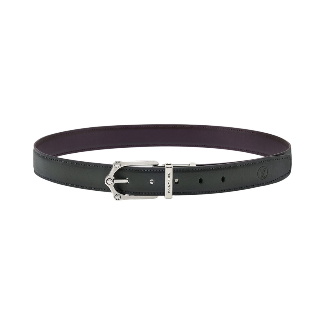 M4646U Louis Vuitton Frog Patinated 30mm Reversible Belt Green Brown