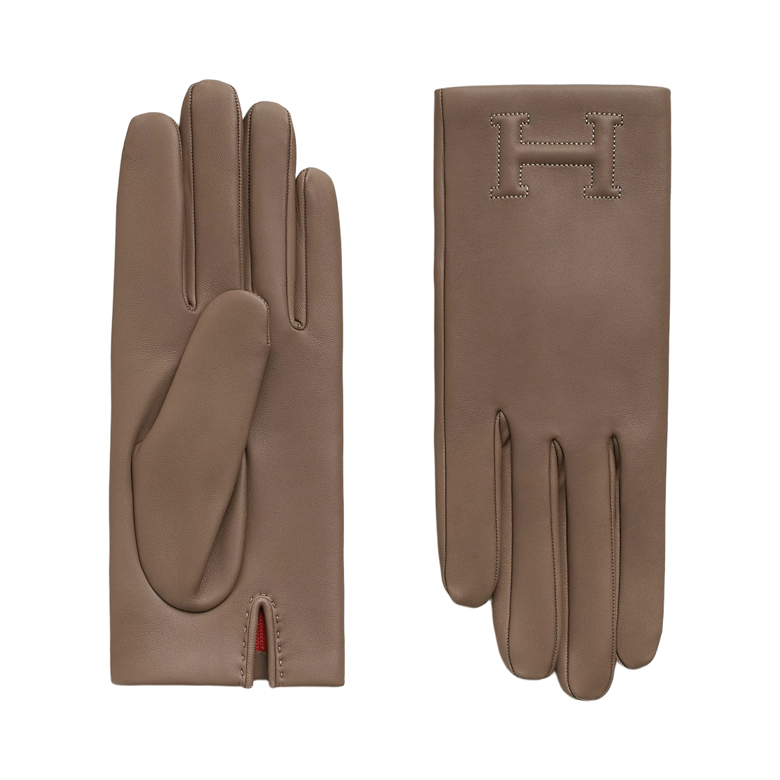 H202053G36 (W) Hermes Bastille Gloves Lambskin & Etoupe