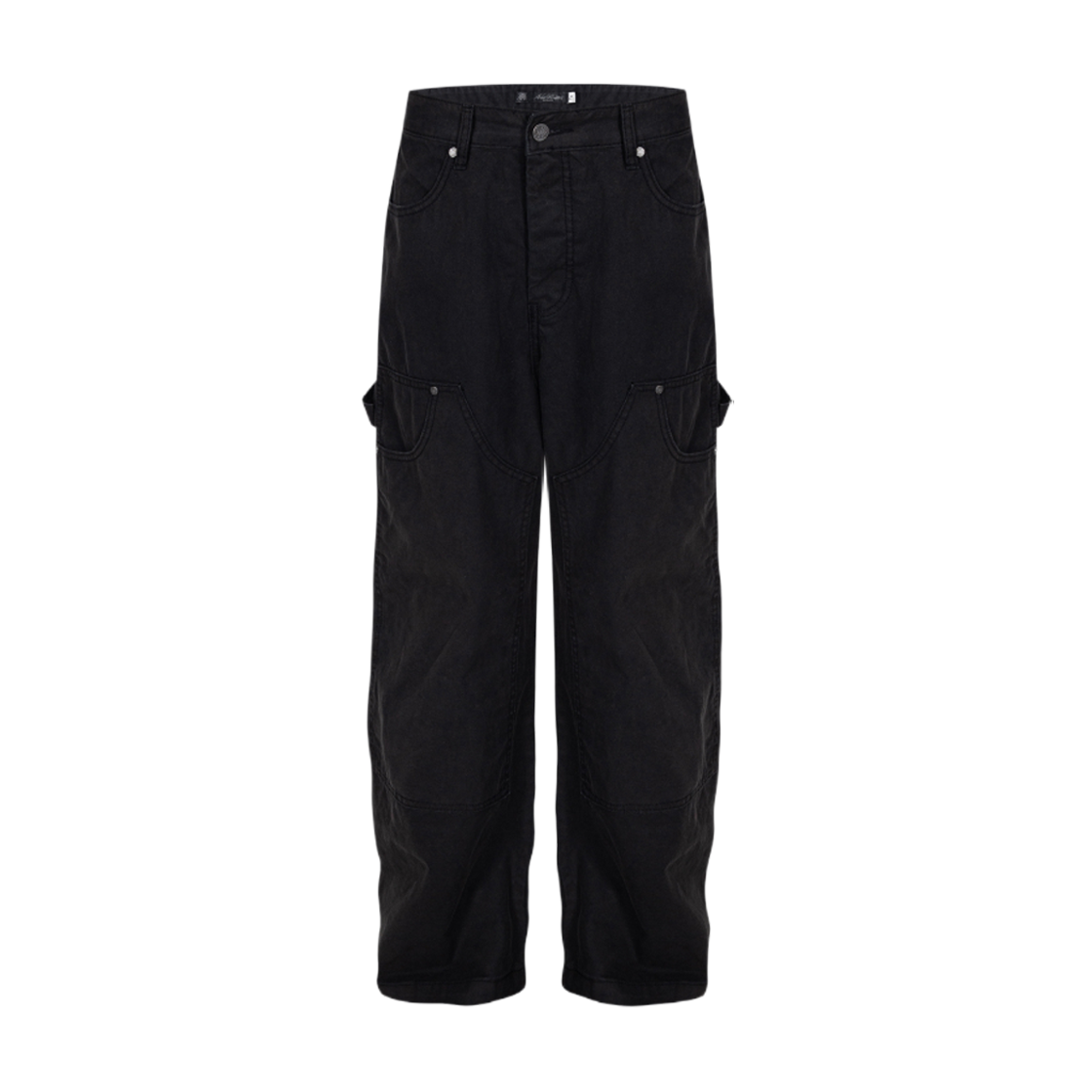 NR013PT02BWB Nine Rarities Double Knee Pocket Pants Washed Black