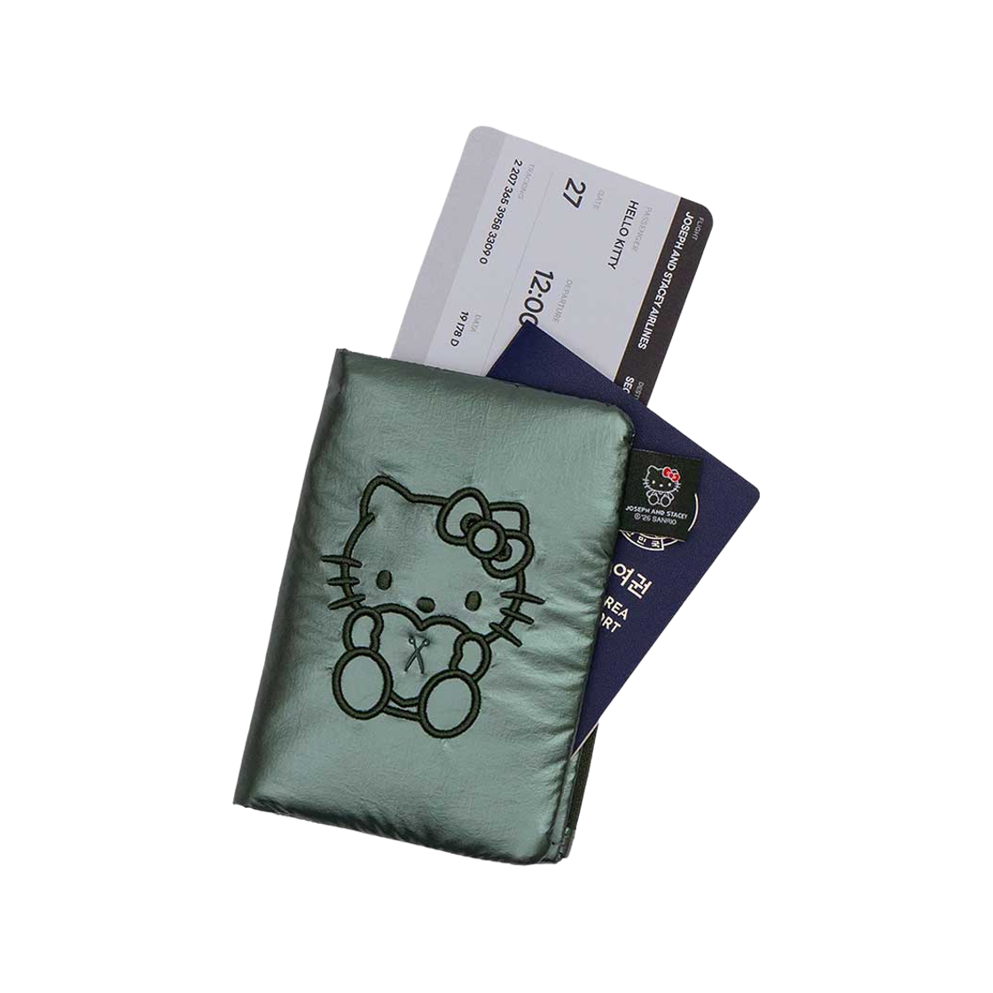 조셉앤스테이시 슬릭 트래블 월렛 헬로 키티 그린(Joseph&Stacey Sleek Travel Wallet Hello Kitty Green) - 2