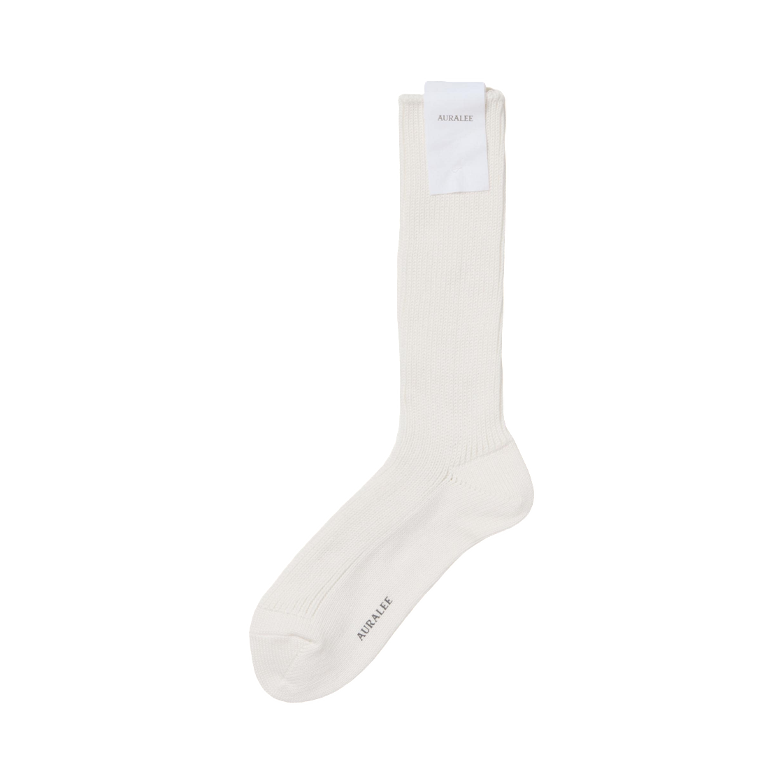 A26SS03SX Auralee Cotton Low Gauge Socks White - 26SS