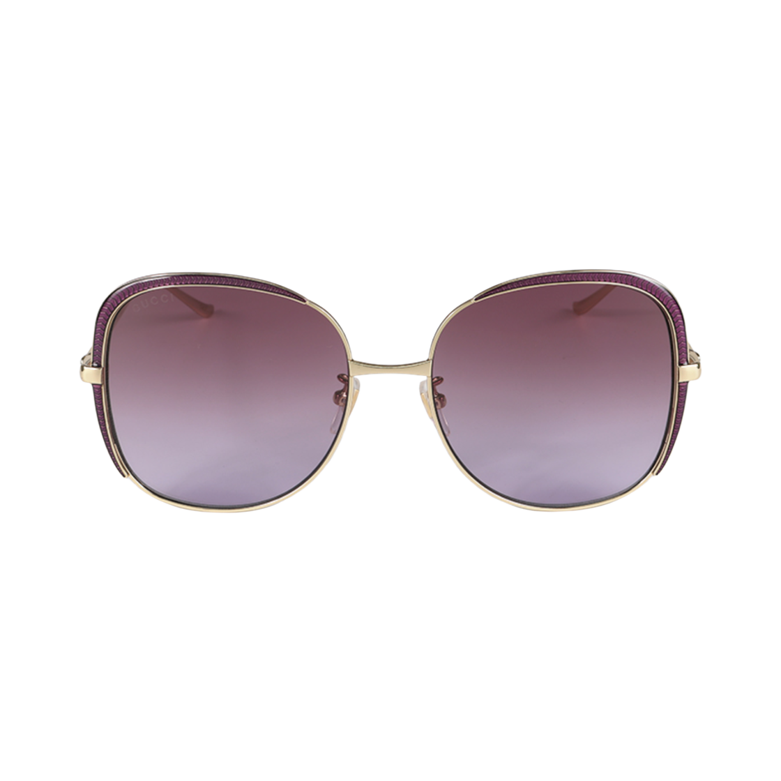 GG0400S-005 (W) Gucci Rectangular Oversized Square Sunglasses Gold Multicolor