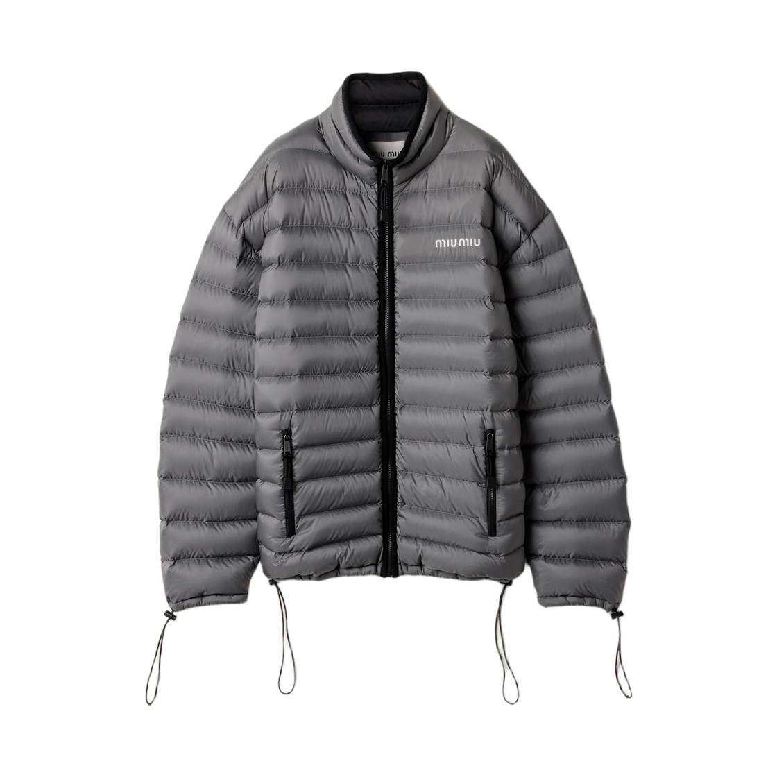 ML1347-1754-F0276 Miu Miu Lightweight Ponge Down Jacket Steel Grey