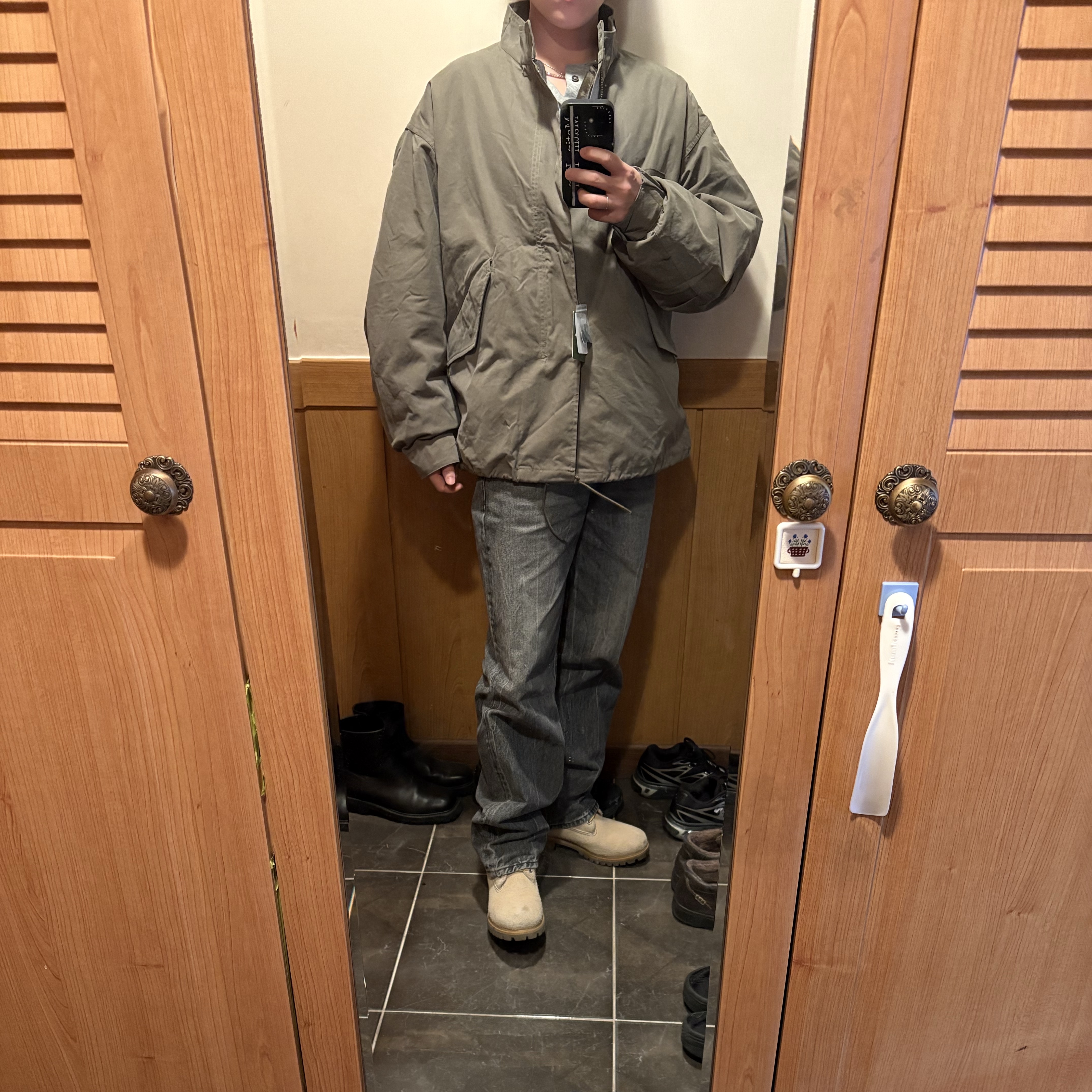Freak's Store M-65 Short Mods Coat Liner Set Olive 착용 스타일