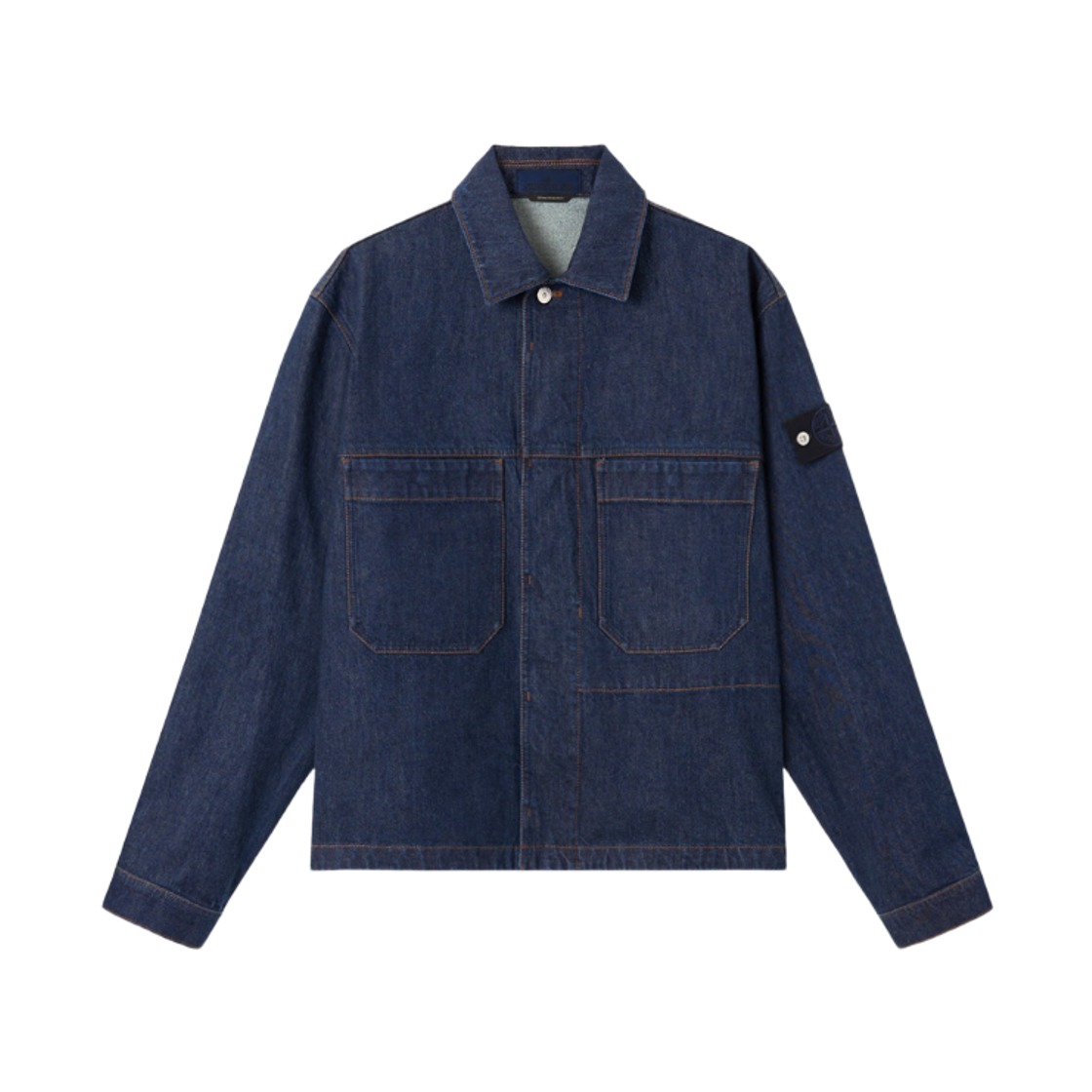 K2S15Q1000-27S00J7-VJ201 Stone Island Q100027 Indigo Denim-Rinsed Coach Jacket with Chest Pockets and Button Fastening Blue Rinse - 25FW