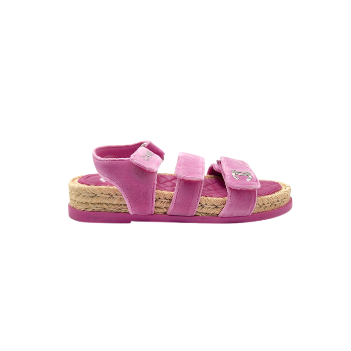 샤넬 벨벳 에스파듀 벨크로 샌들 L574593(Chanel Velvet Espadrille Velcro Sandals L574593)