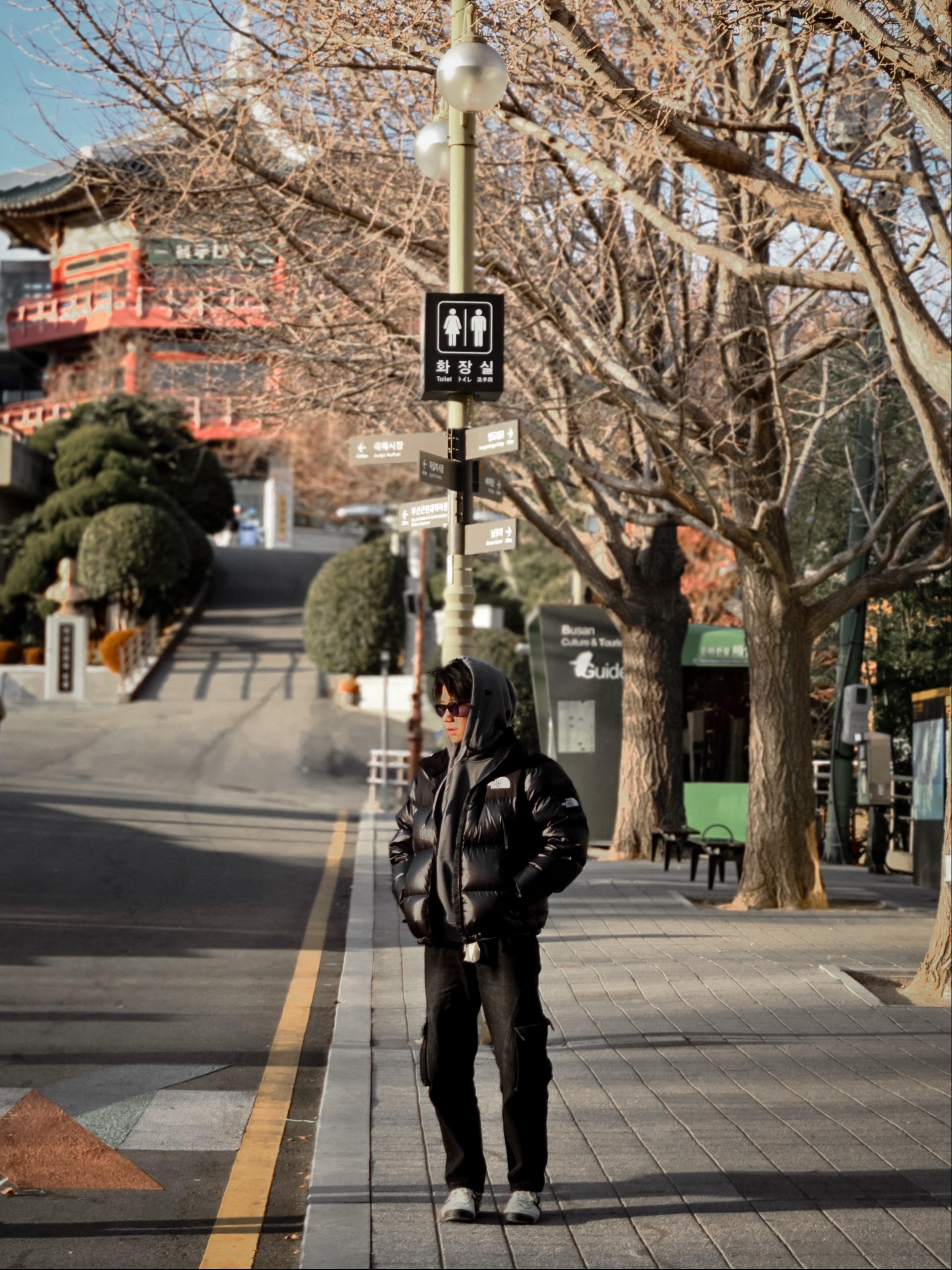 The North Face White Label Novelty Nuptse RDS Down Jacket Black, Onitsuka Tiger Mexico 66 Cream Black 착용 스타일 - 2