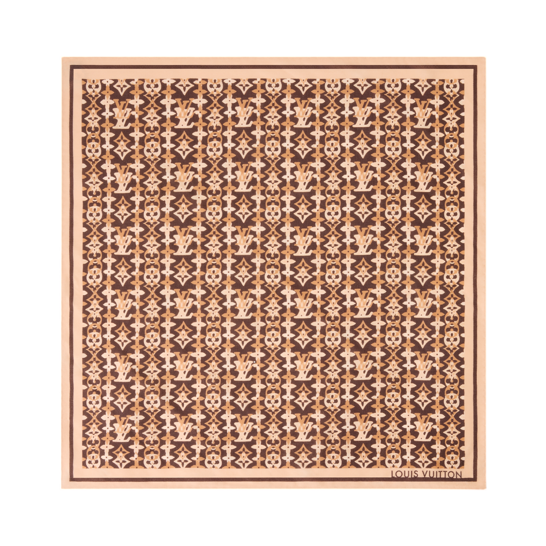 M98220 Louis Vuitton Monogram Overlap Bandana Brown