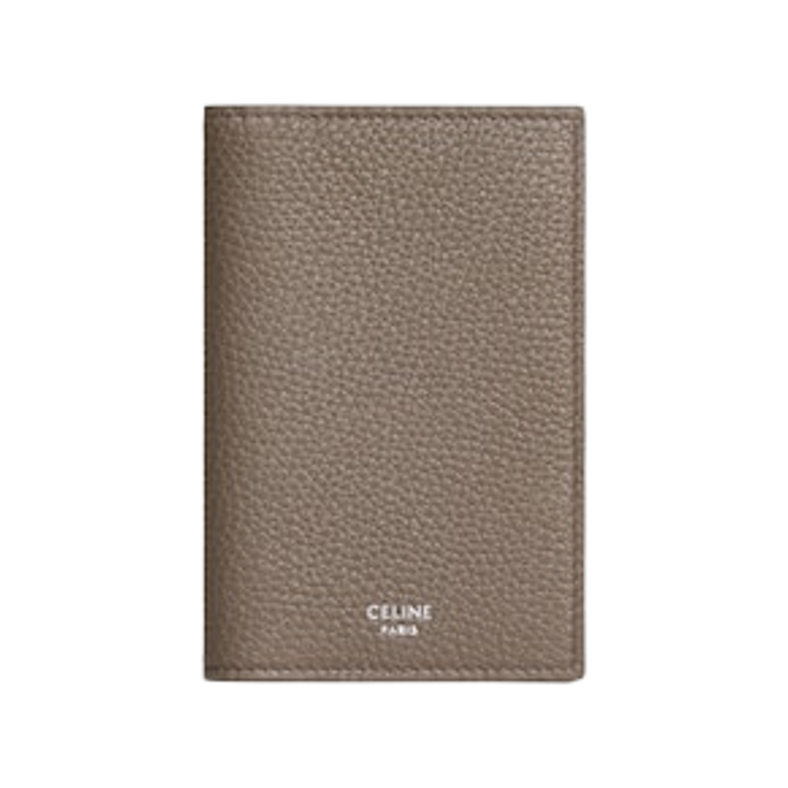 10K873GTH-09SR Celine Vertical Card Holder in Grained Calfskin Souris