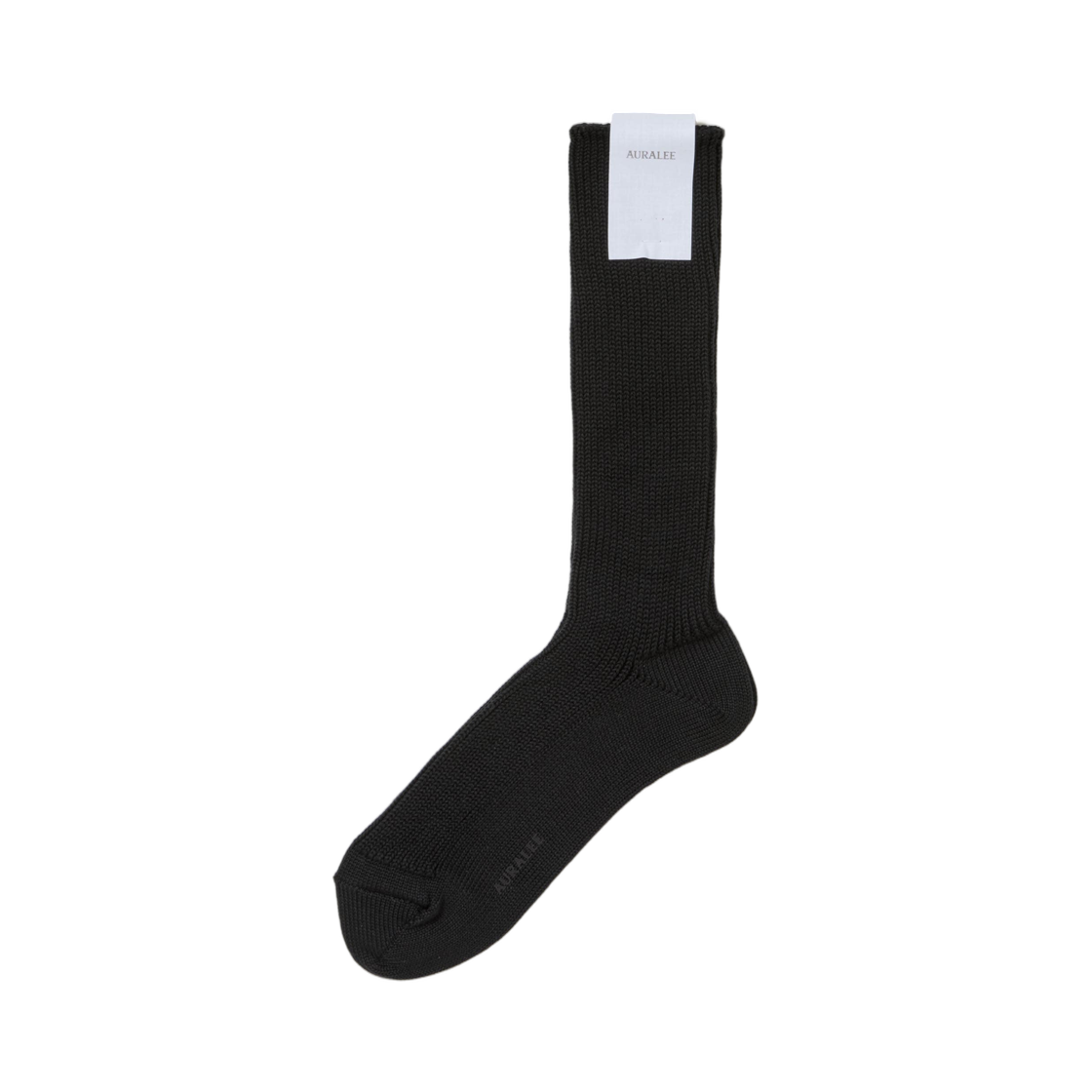 A26SS03SX (W) Auralee Cotton Low Gauge Socks Black - 26SS