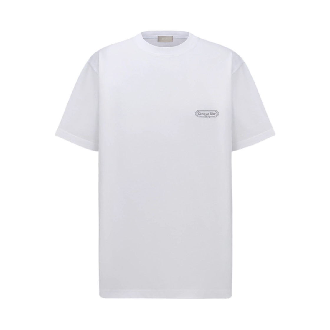 613J696F0554-C088 Dior CD Box Cotton Jersey Relaxed Fit T-Shirt White