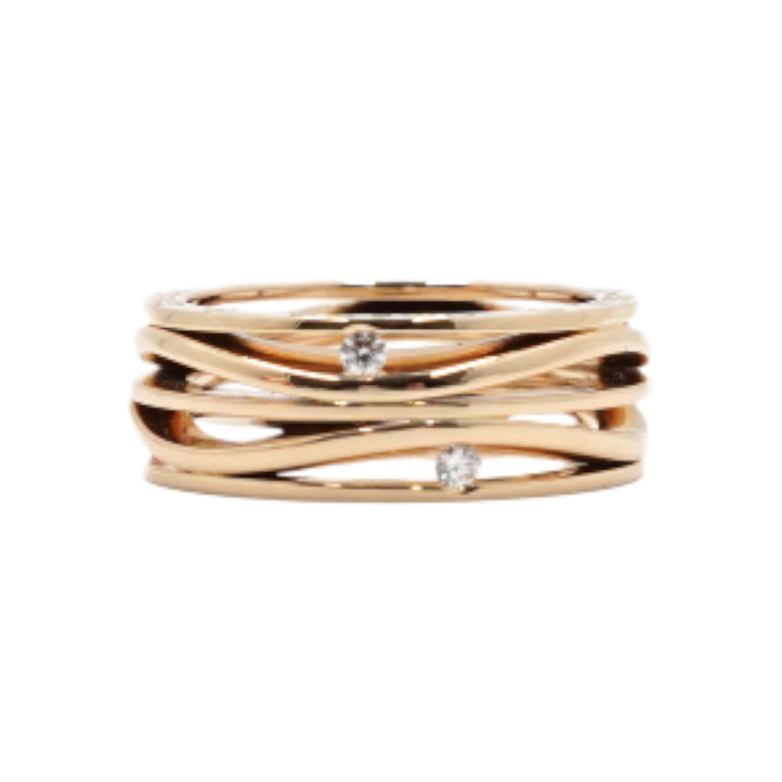 ITCOI762NPO9 Omega 18K Yellow Gold 6P Diamond Aqua Ring - Size 11