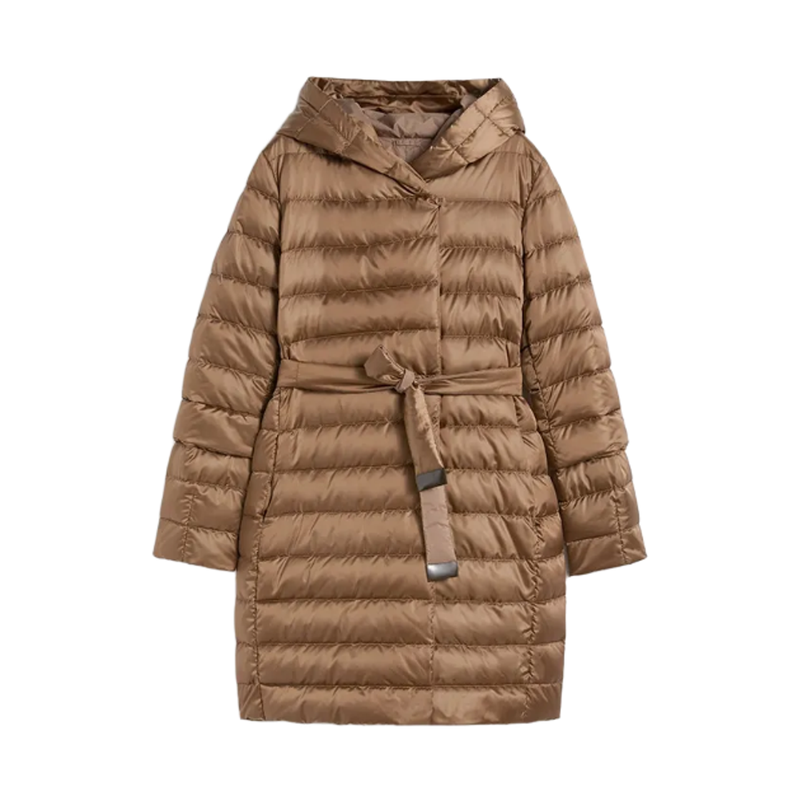 (W) 막스 마라 더 큐브 노베프 리버시블 발수 사틴 다운 코트 브라운((W) Max Mara The Cube Novef Reversible Water-Resistant Satin Down Coat Brown) - 1