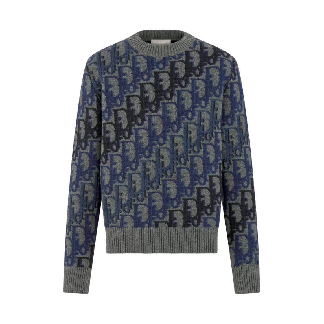디올 오블리크 울 자카드 스웨터 그레이 멀티컬러(Dior Oblique Wool Jacquard Sweater Gray Multicolor)
