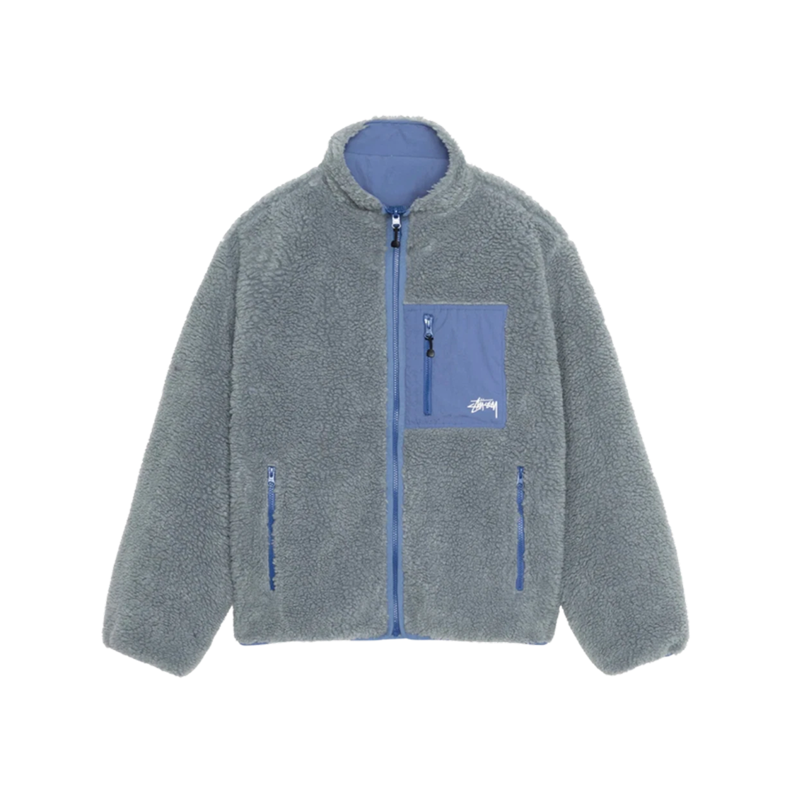 스투시 쉐르파 리버시블 자켓 블루스톤