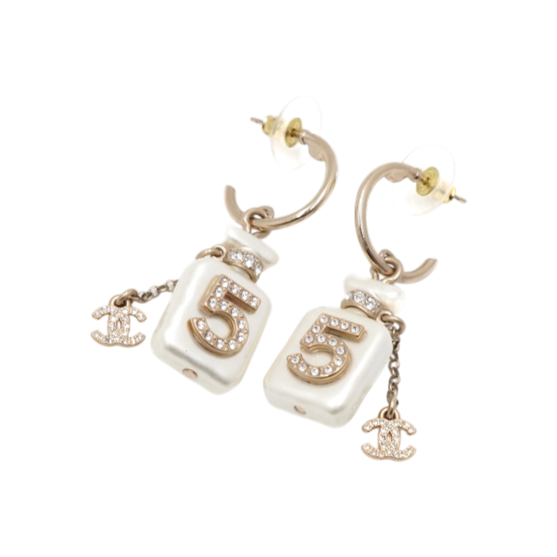 샤넬 AB8469 22시즌 크리스탈 퍼퓸 펄 미니 CC NO.5 이어링 aa59463(Chanel AB8469 22S Crystal Perfume Pearl Mini CC No. 5 Earrings) - 1