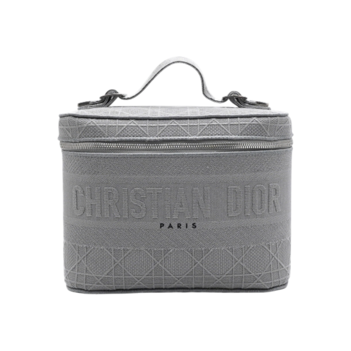ITVQ85QRDPLW Dior S5480VREY Light Gray Cannage Travel Vanity Tote Bag