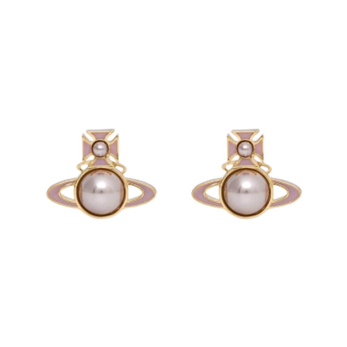 6201035W-02R929 (W) Vivienne Westwood Tilya Pendant Earrings Gold Violet
