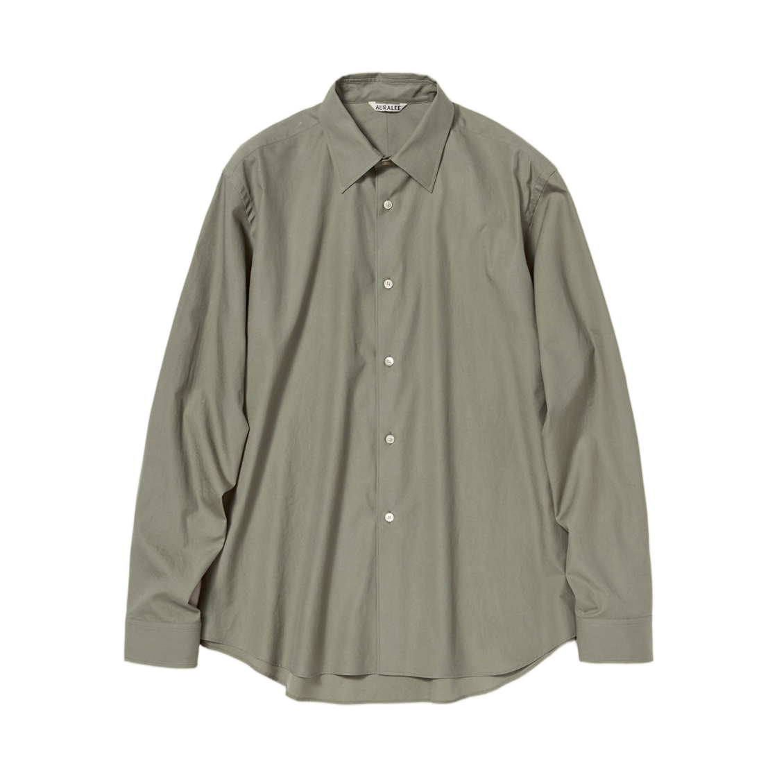 A00S01TN Auralee Washed Finx Twill Shirt Light Olive - 26SS