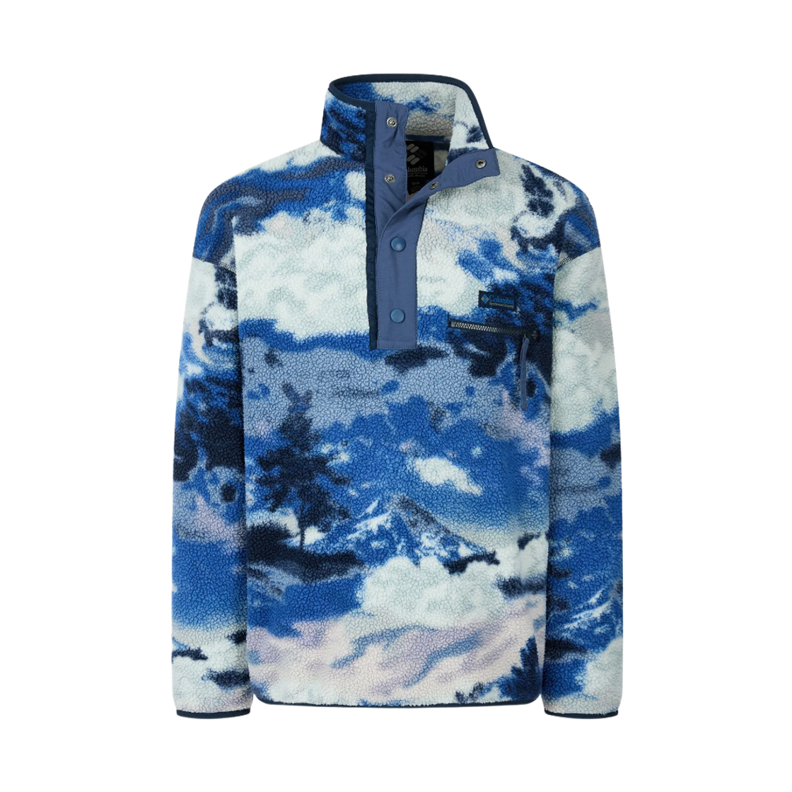 C71AE4498462 Columbia Helvetia II Printed Half Snap Fleece Pullover Collegiate Navy